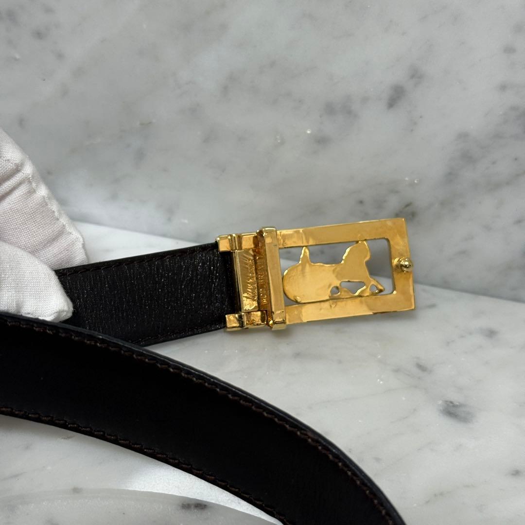 美品 CELINE セリーヌ ベルト 馬車金具 ホース ブラック ゴールド