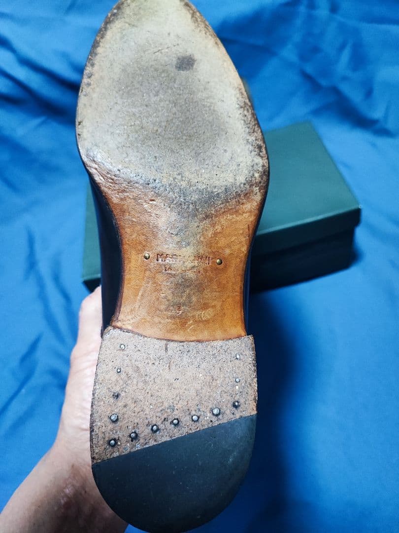 マグナーニ　ダークブラウン 　ダブルモンクストラップシューズ