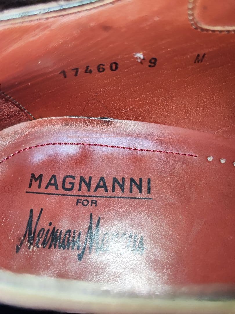 マグナーニ　ダークブラウン 　ダブルモンクストラップシューズ