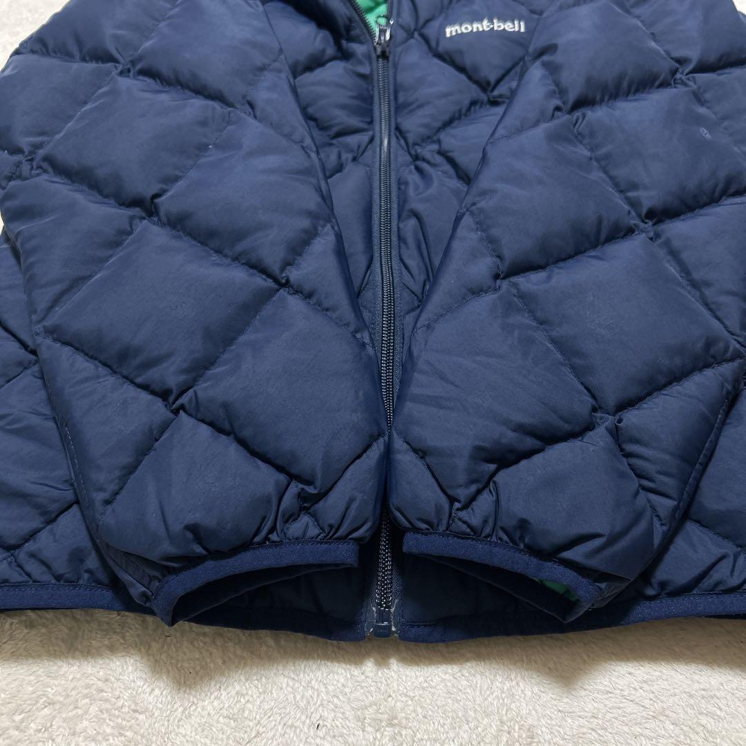 美品 mont-bell リバーシブル ダウンジャケット グリーン　ネイビー