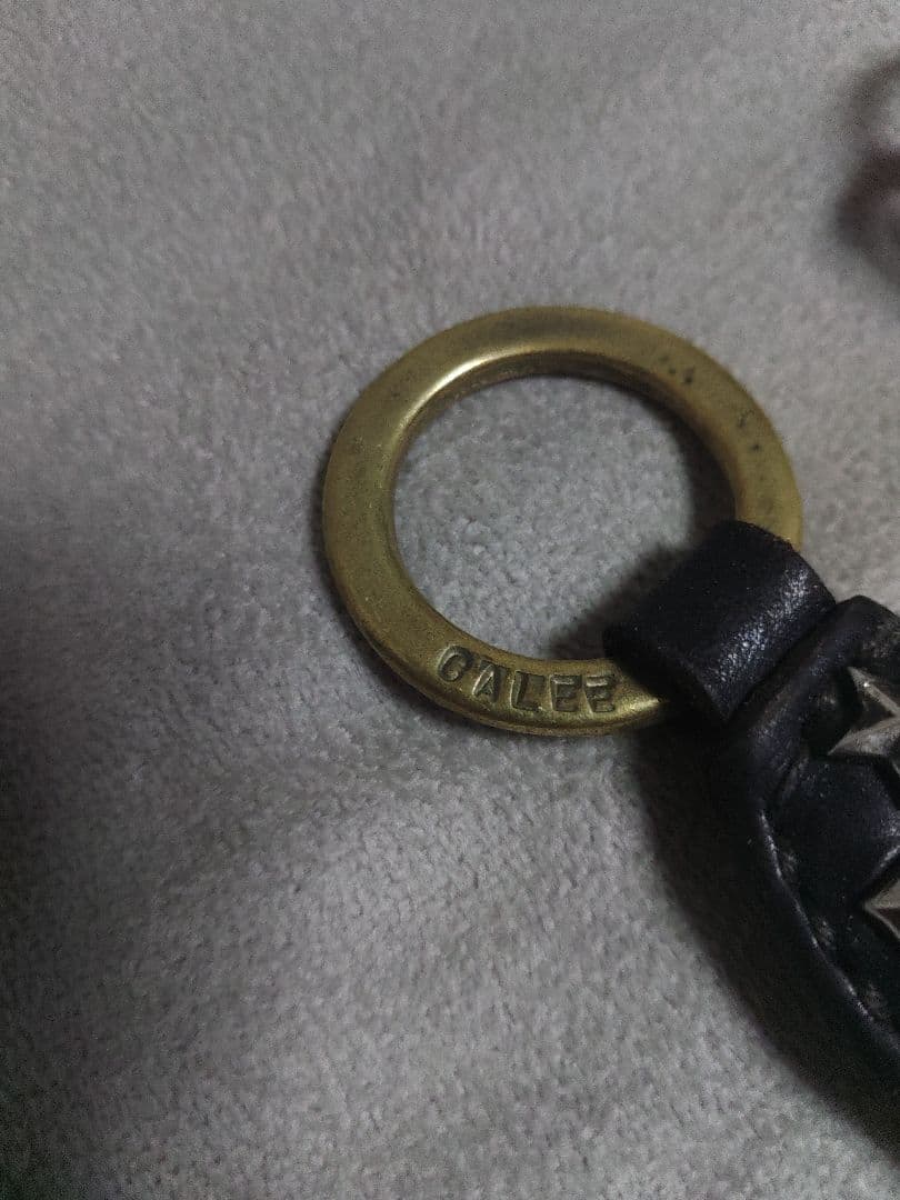 calee ブラスウォレットチェーン 本革 真鍮