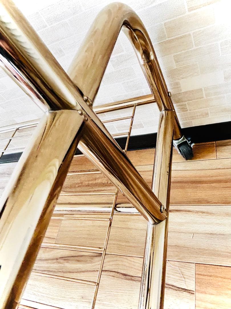 ハンガーラック　アンティーク　ゴールド　スチール　什器