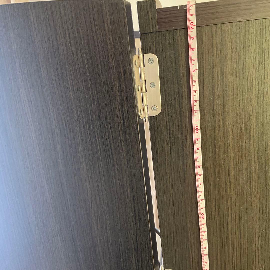 ダークグレー 折りたたみ式ミラー付きドレッサー