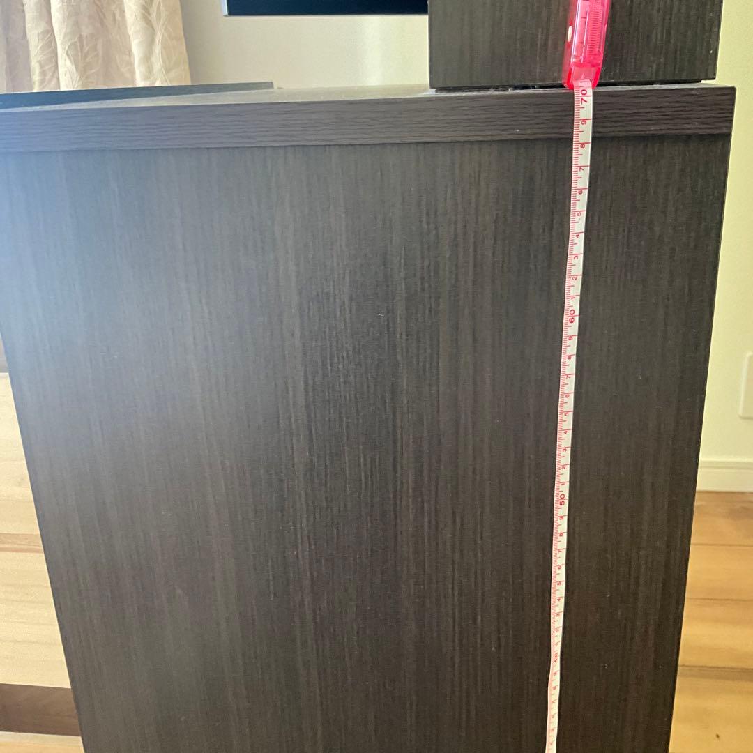 ダークグレー 折りたたみ式ミラー付きドレッサー