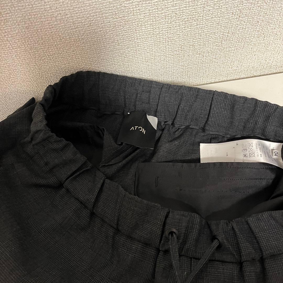 ATON エイトン WOOL TROPICAL MEN イージーテーパードパンツ