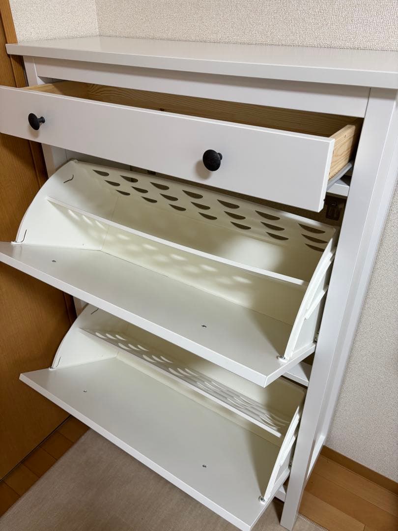 IKEA HEMNES ヘムネス シューズボックス2段, ホワイト