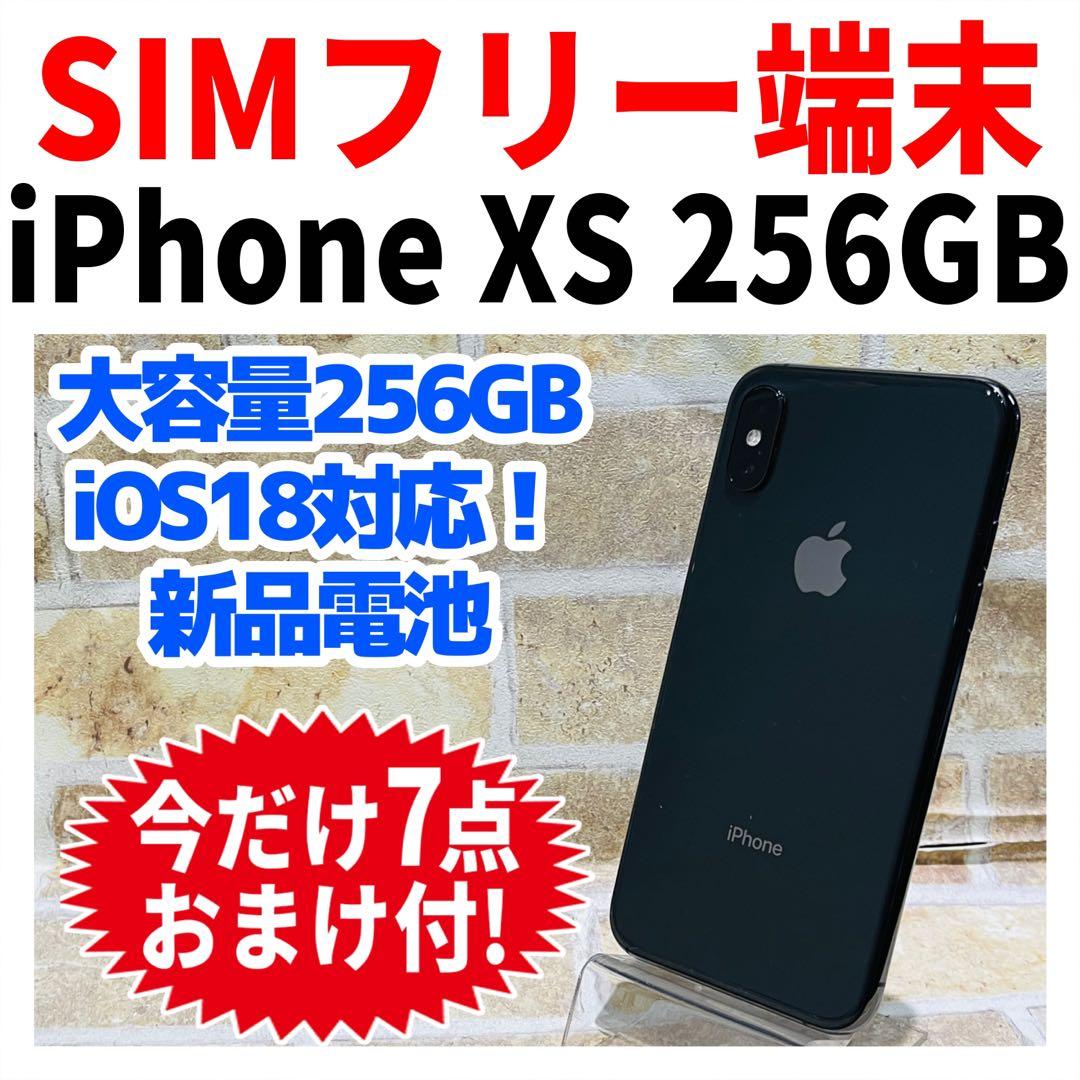 SIMフリー iPhoneXS 256GB スペースグレイ 新品電池