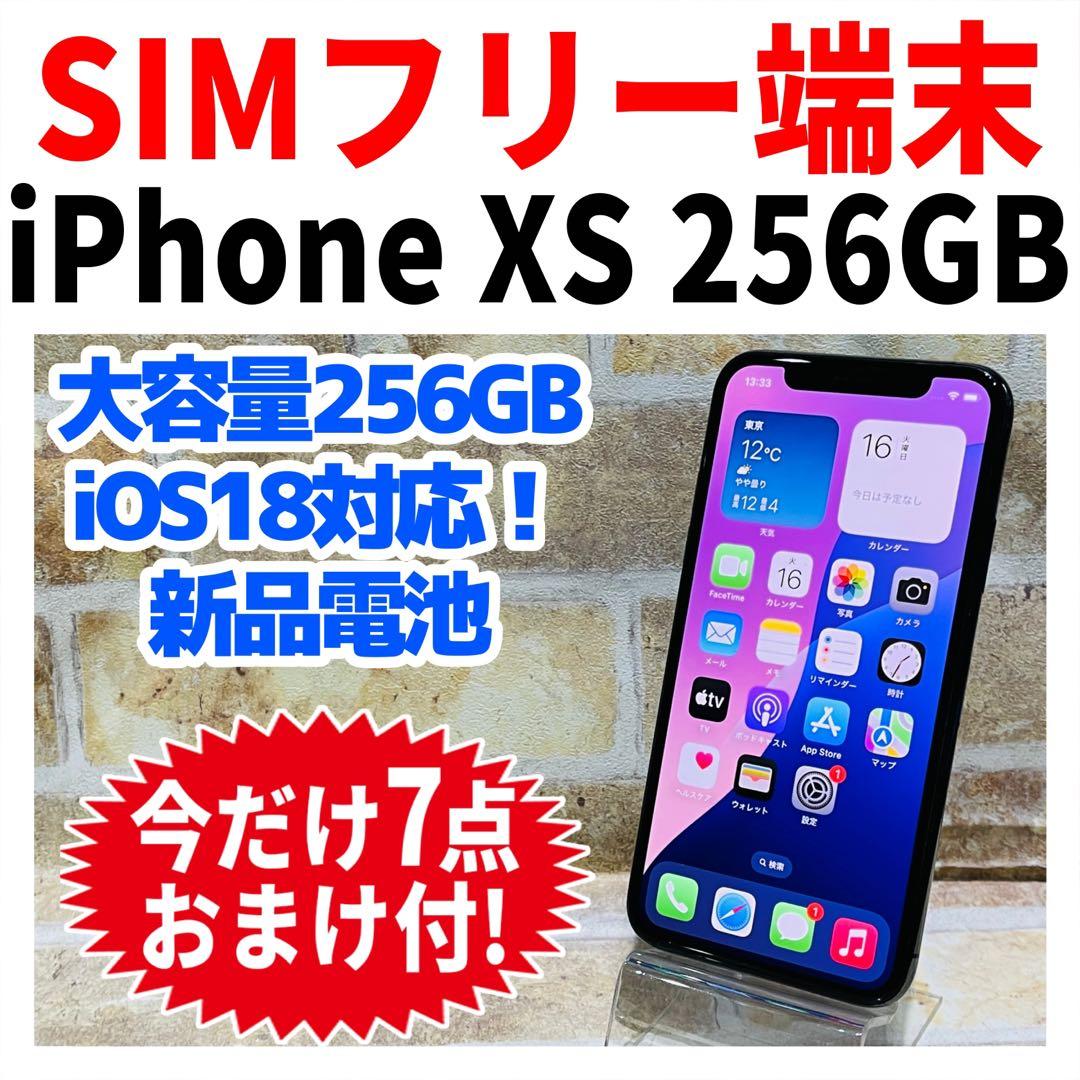 SIMフリー iPhoneXS 256GB スペースグレイ 新品電池