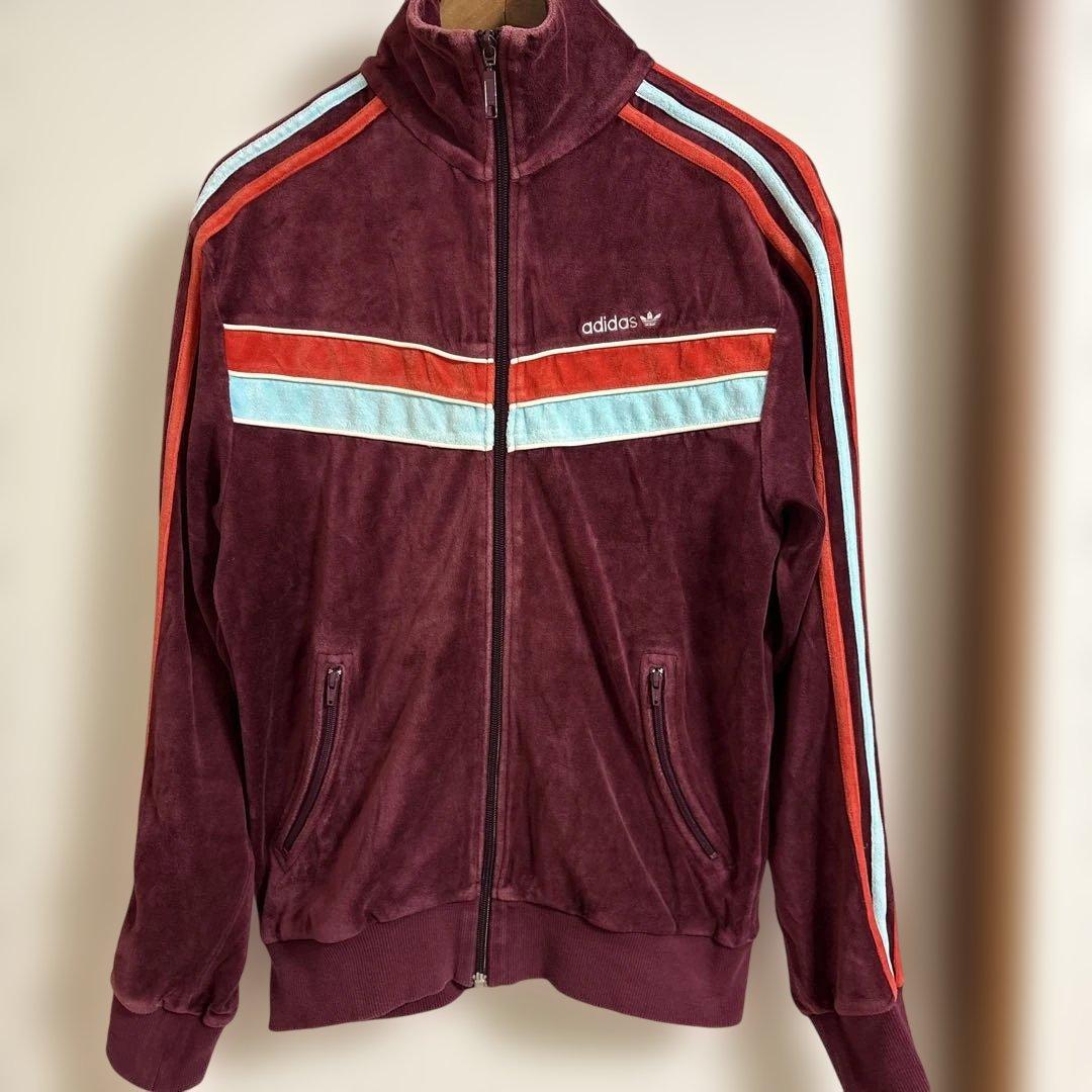 入手困難モデル adidas 00s ベロア トラックジャケット ボルドー L