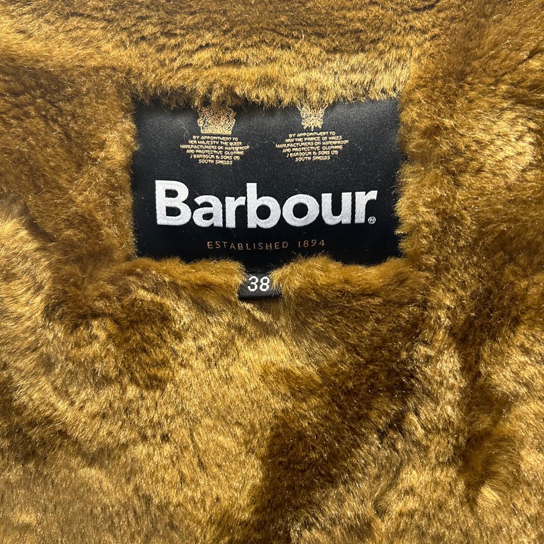 Barbour ファー ベスト 38 ブラウン