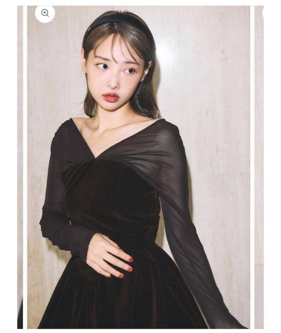 ★新品未使用★美品★poláura ベロアビスチェバルーントップス brown