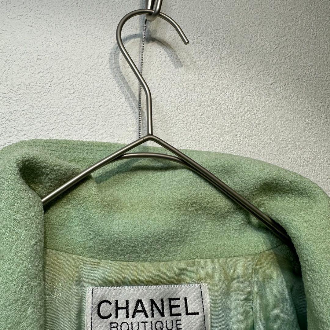 希少 CHANEL 上質 ウール シルク ツイード パール テーラードジャケット