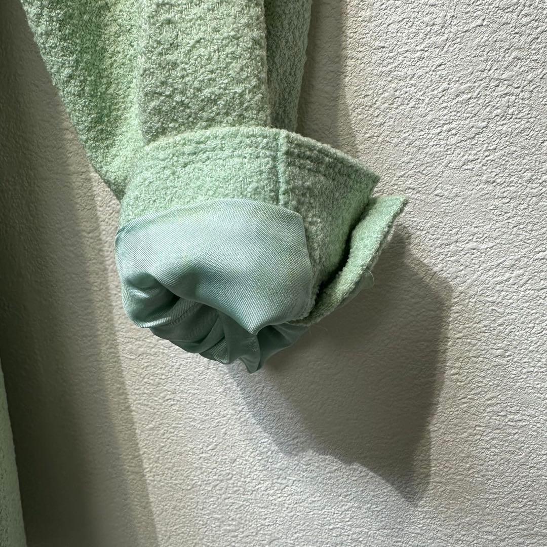 希少 CHANEL 上質 ウール シルク ツイード パール テーラードジャケット