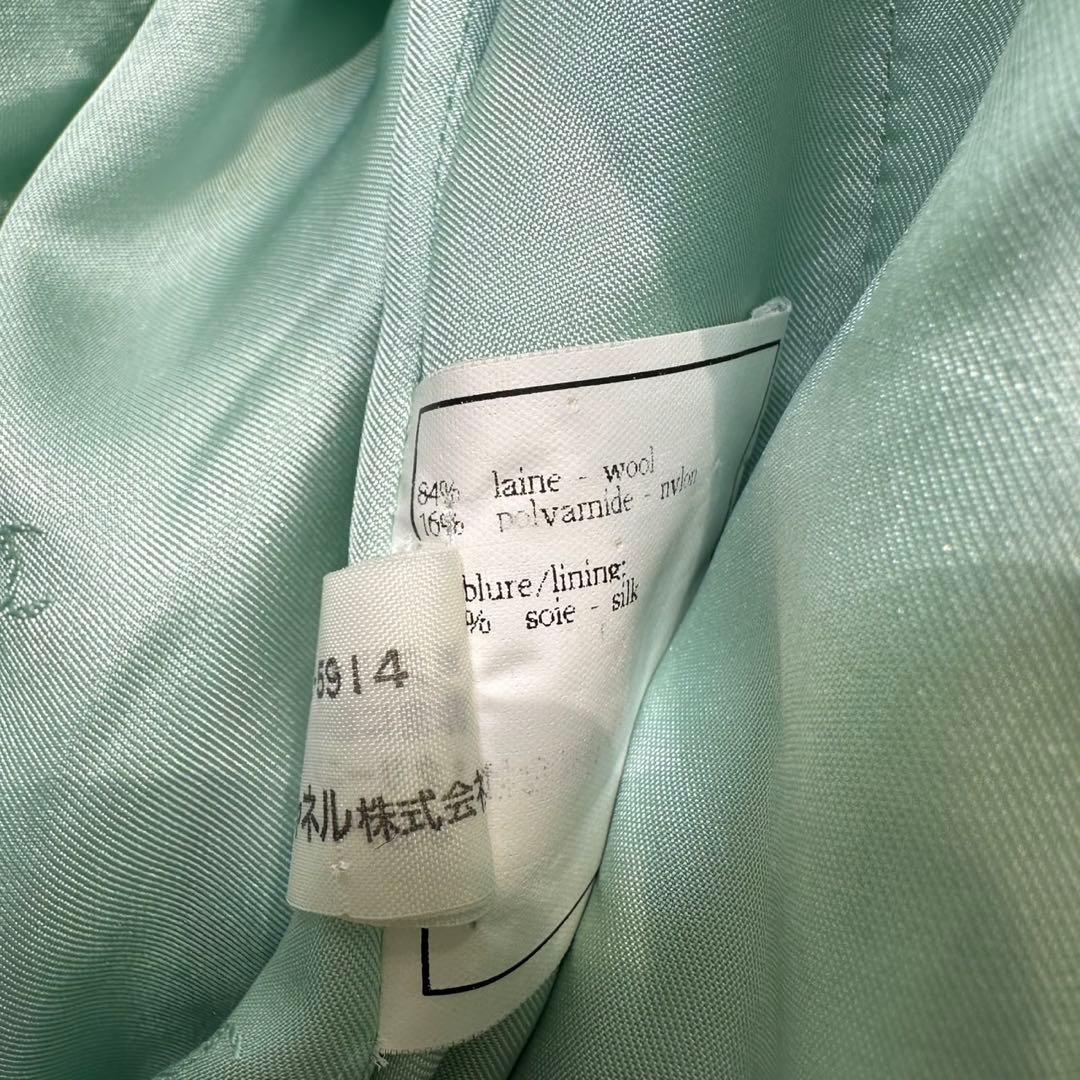 希少 CHANEL 上質 ウール シルク ツイード パール テーラードジャケット