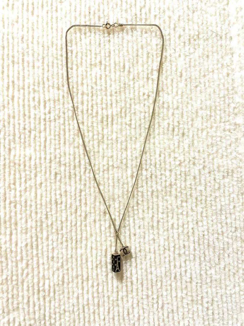 シャネル ネックレス ノベルティ エッフェル塔 ココマーク ブラック×ゴールド