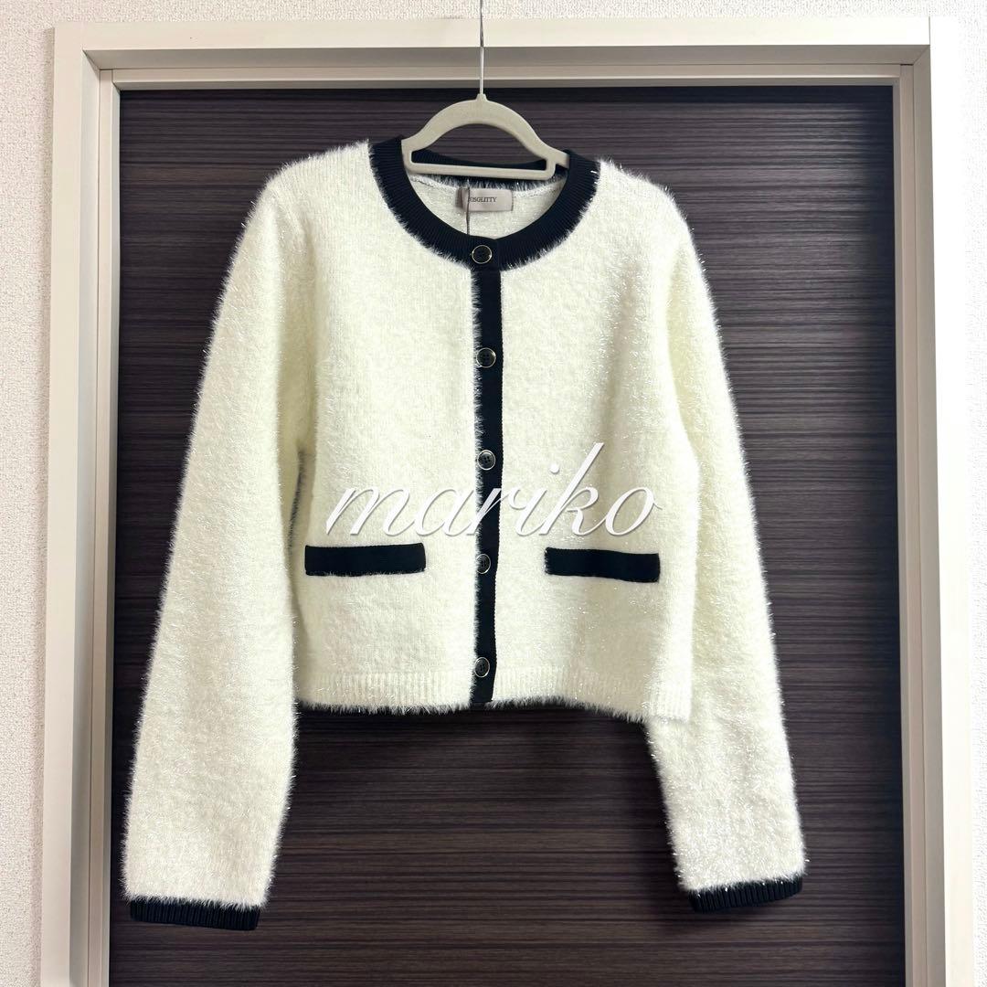 新品★ジャスグリッティー キラキラフェザーカーディガン　アプワイザーリッシェ