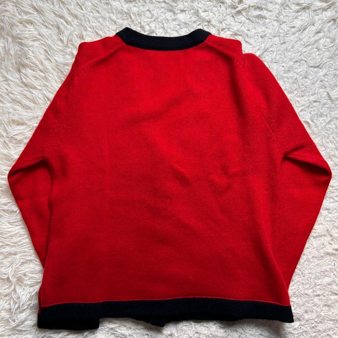 【希少】ディオール ヴィンテージ パール ボタン ウール カーディガン レッド