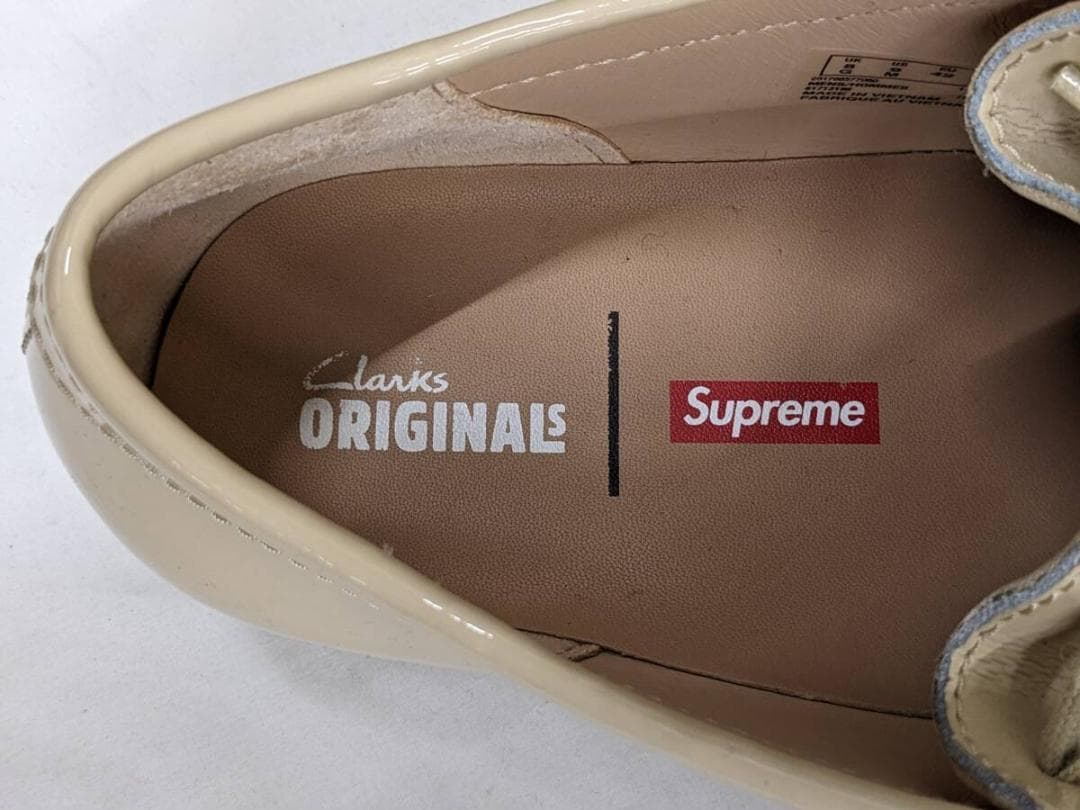 シュプリーム×クラークス/ワラビー/コラボ/箱付き/エナメル仕様/ローファー