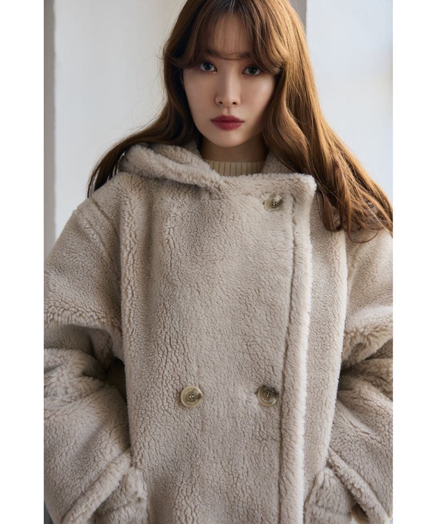Herlipto Fleur Shearling Boa Coat ボアコート