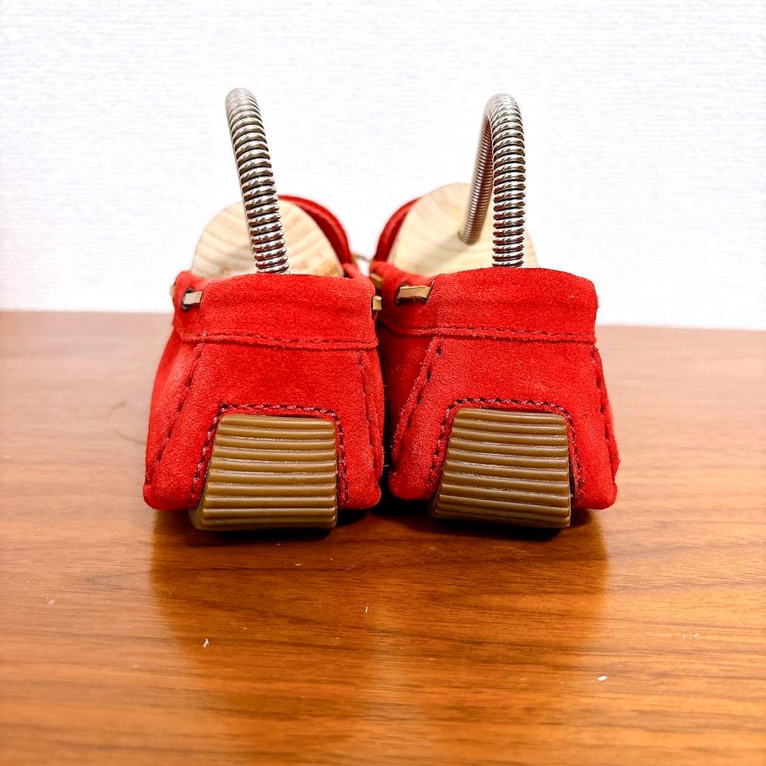 美品 BOTTEGA VENETA イントレチャート スエードモカシン レッド