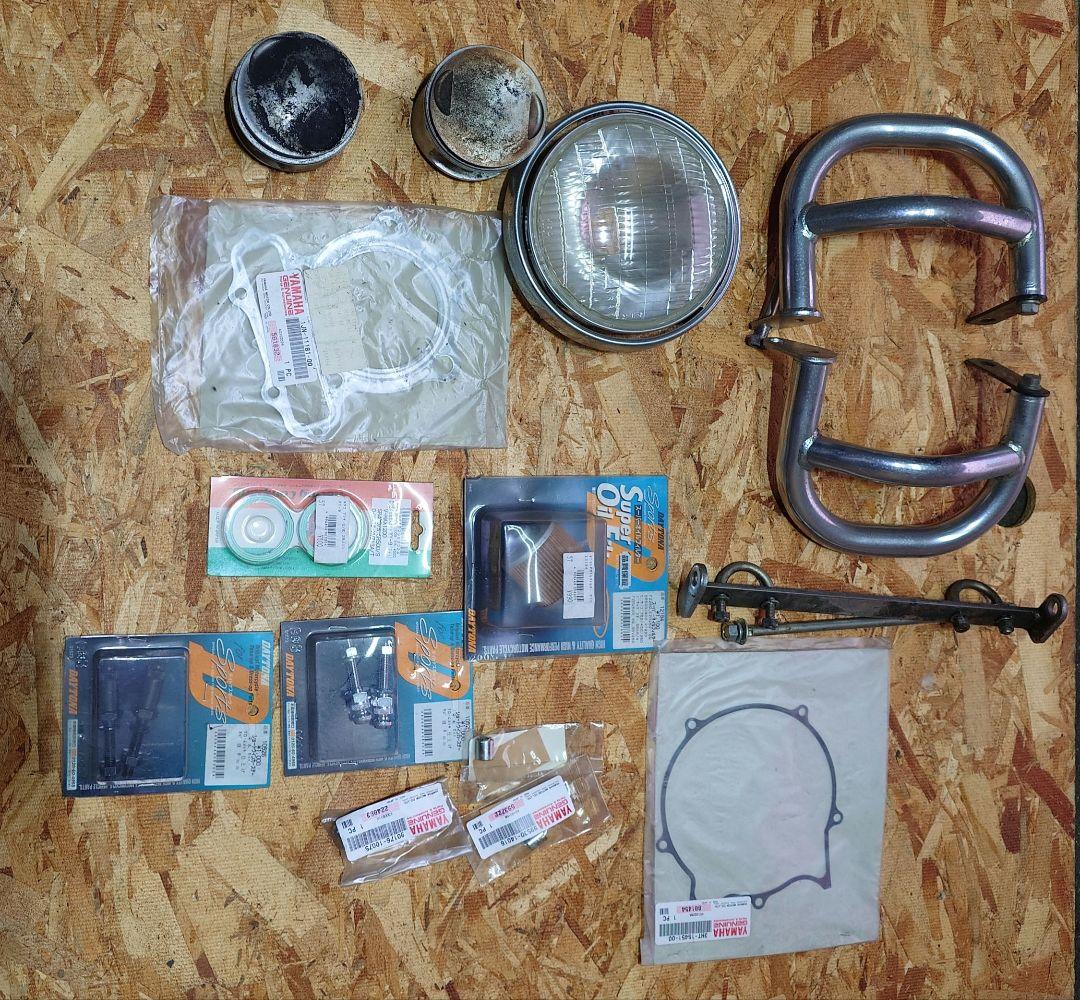 F*n様 SR400 500　ピストン2個、エンジンガード、純正パーツなど　ガレ