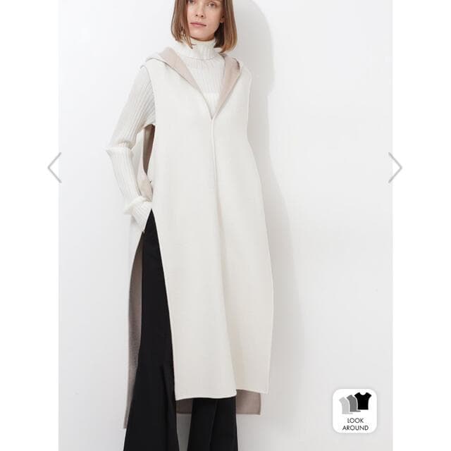 LE PHIL ルフィル フード 付ウール シルク リバー ロング ジレ