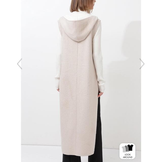 LE PHIL ルフィル フード 付ウール シルク リバー ロング ジレ