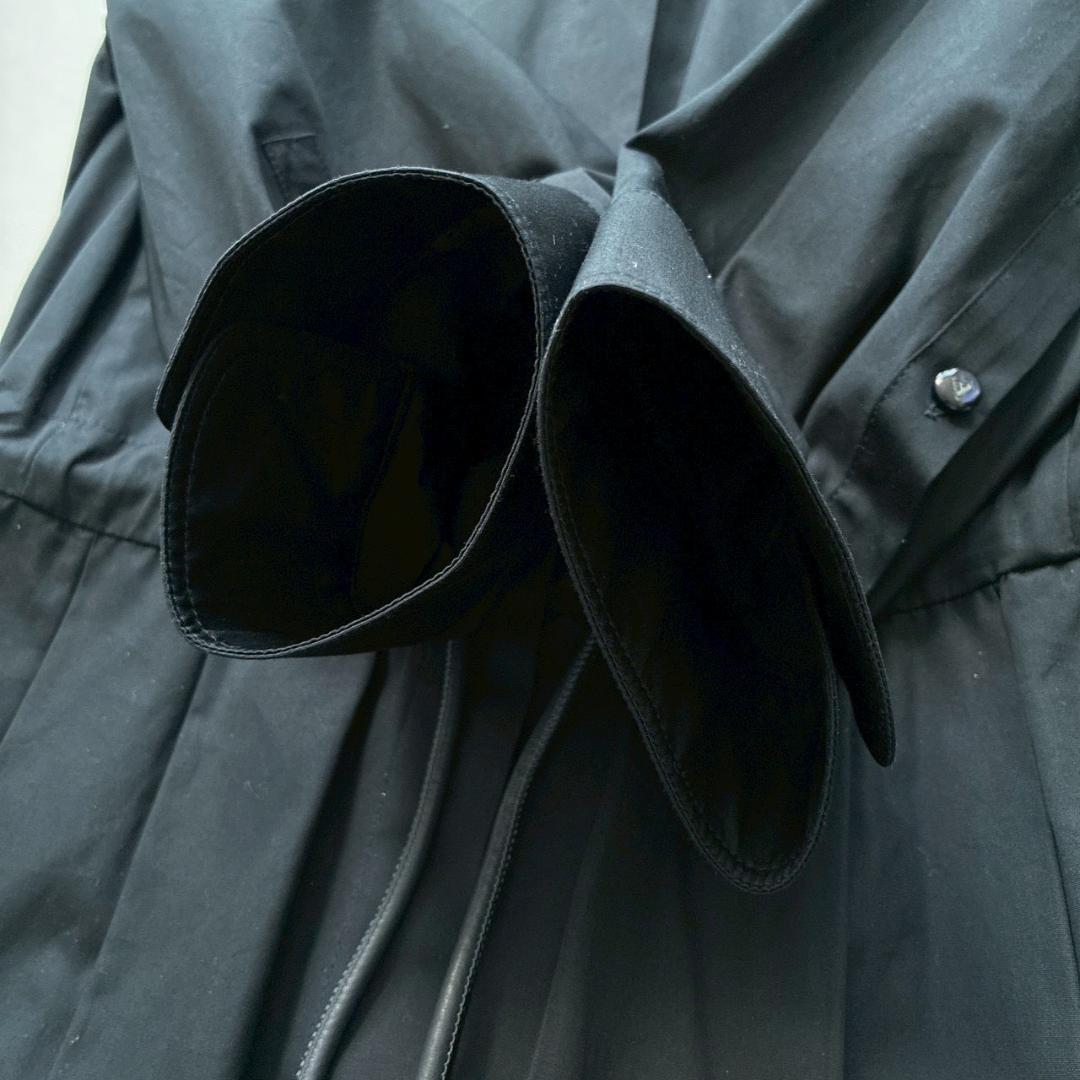 【美品】MaxMara　白タグ 現行 ウエストリボン シャツワンピース 濃紺