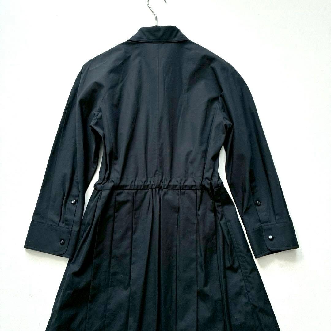 【美品】MaxMara　白タグ 現行 ウエストリボン シャツワンピース 濃紺