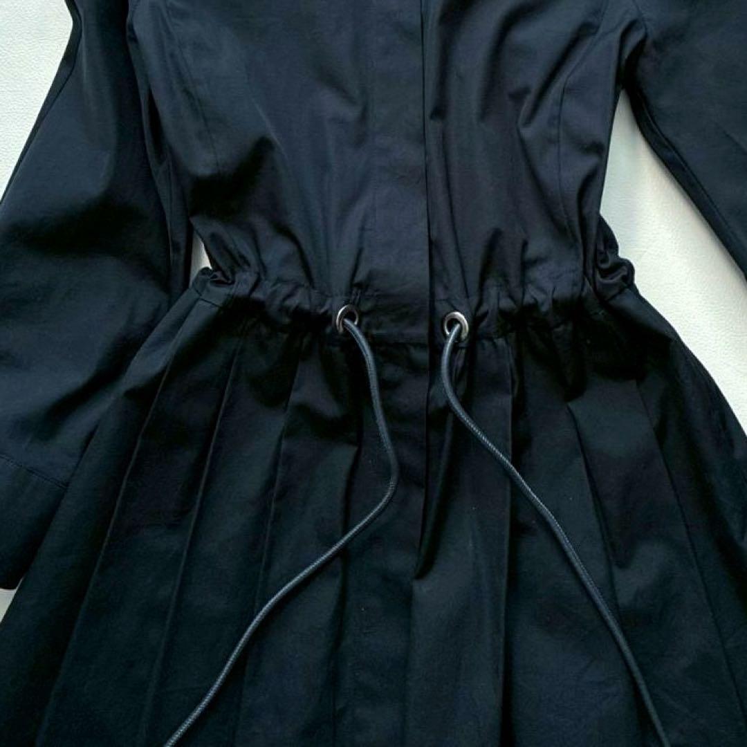 【美品】MaxMara　白タグ 現行 ウエストリボン シャツワンピース 濃紺