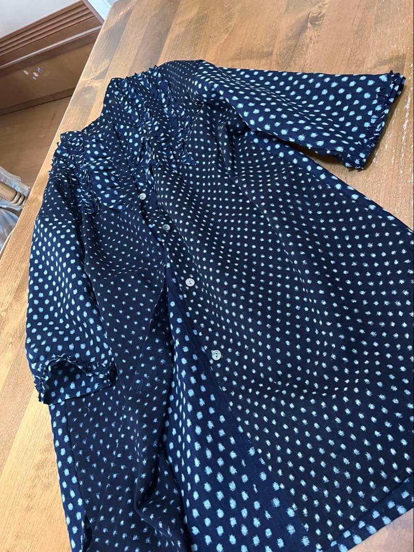 古布リメイク　雪ん子　あられ　チュニック　プルオーバー　七分袖　ハンドメイド