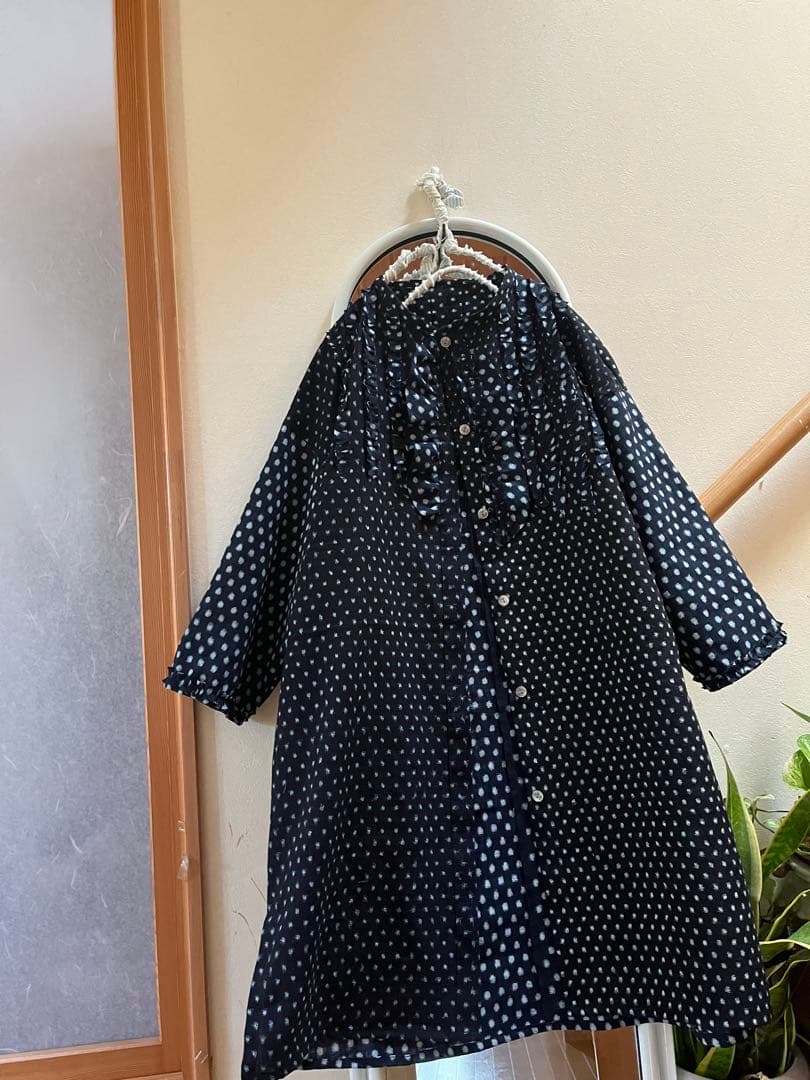 古布リメイク　雪ん子　あられ　チュニック　プルオーバー　七分袖　ハンドメイド