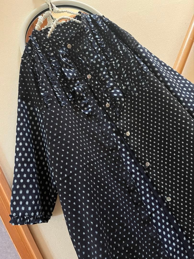 古布リメイク　雪ん子　あられ　チュニック　プルオーバー　七分袖　ハンドメイド