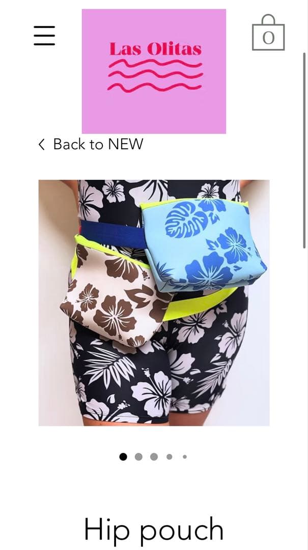 Las Olitas ヒップポーチ ハイビスカス柄・チェック柄