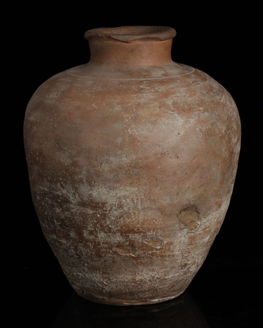 信楽焼 古信楽 輪線文 大壺 古壷 高さ33.5㎝ 古陶磁 時代物 骨董 古美術