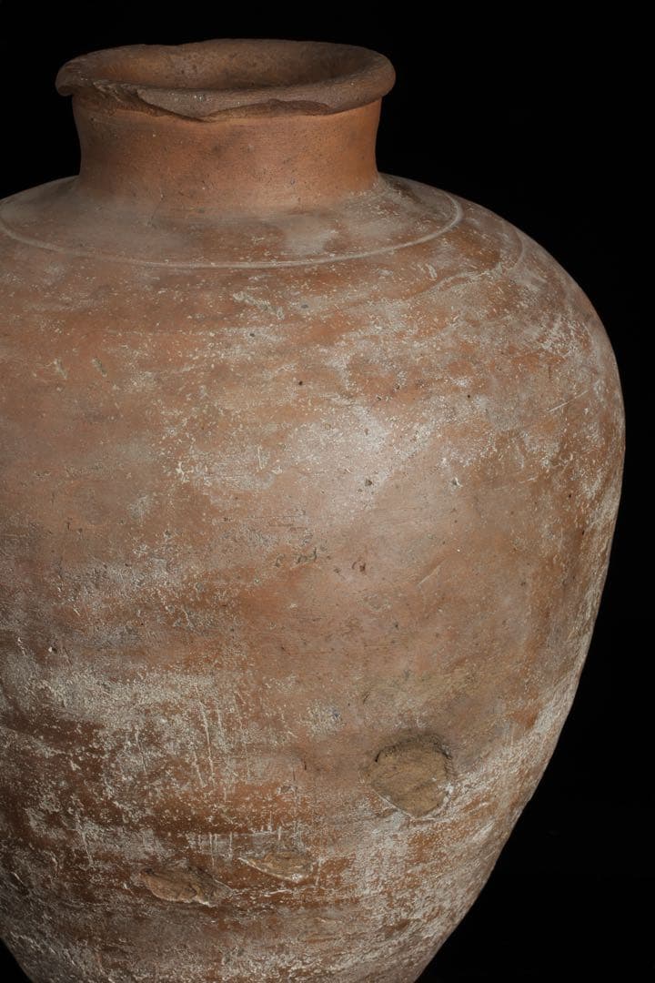 信楽焼 古信楽 輪線文 大壺 古壷 高さ33.5㎝ 古陶磁 時代物 骨董 古美術