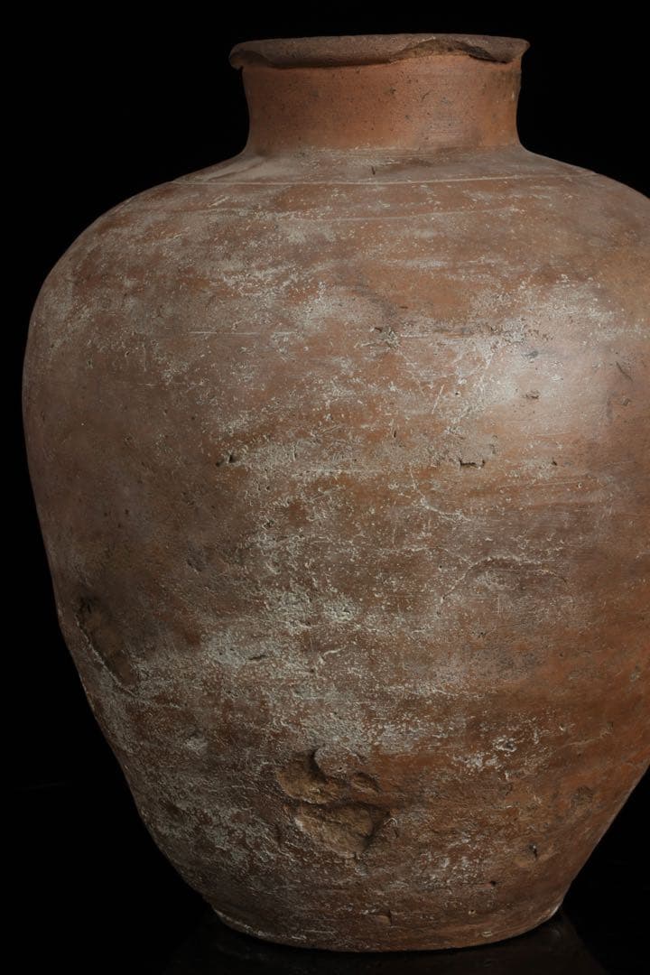 信楽焼 古信楽 輪線文 大壺 古壷 高さ33.5㎝ 古陶磁 時代物 骨董 古美術