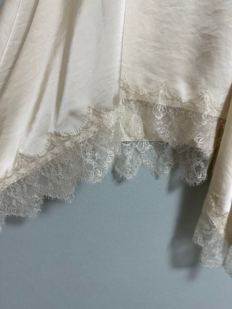 【新品未使用】ラウンジドレス　レースキャミ　アイボリー