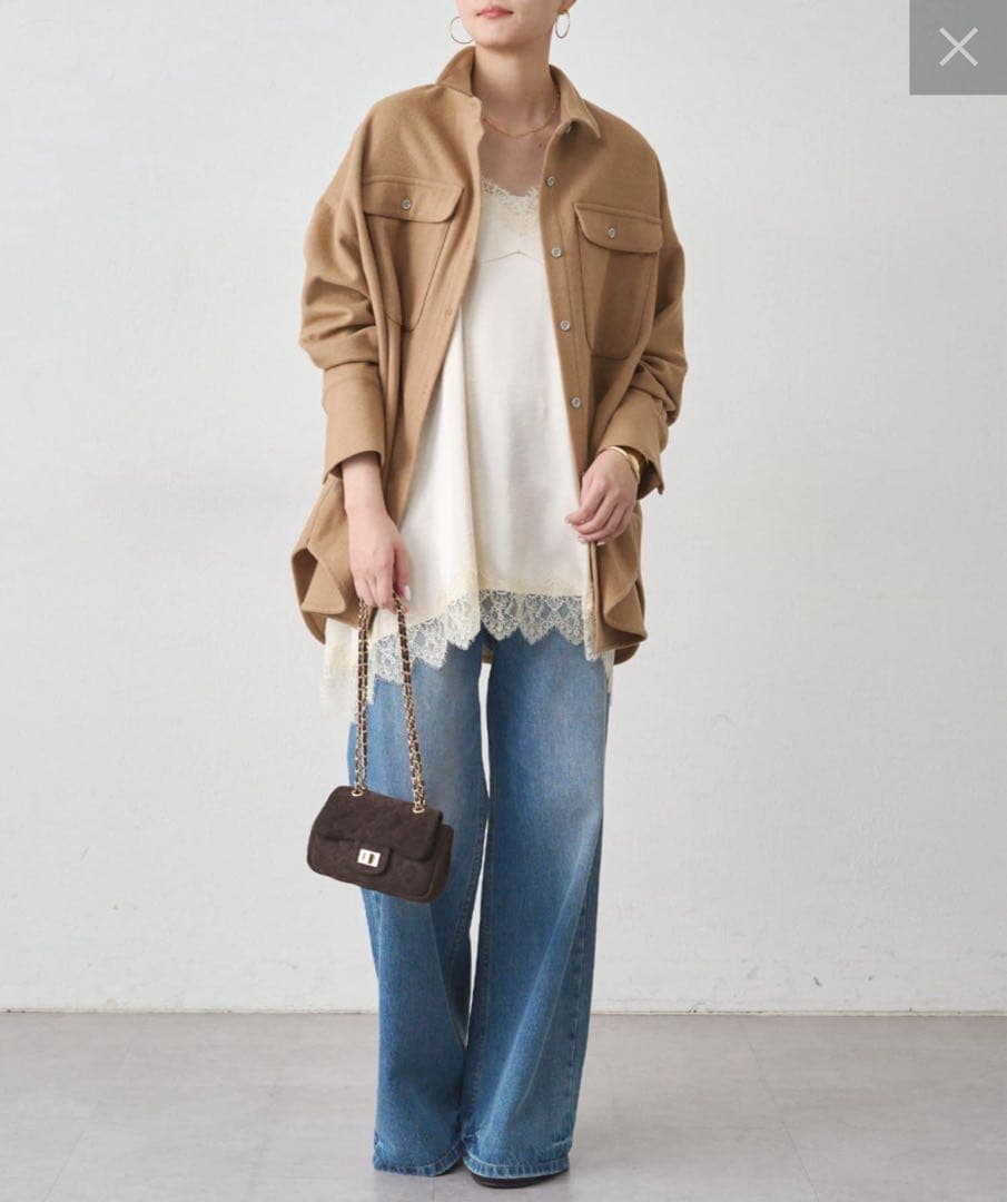 【新品未使用】ラウンジドレス　レースキャミ　アイボリー