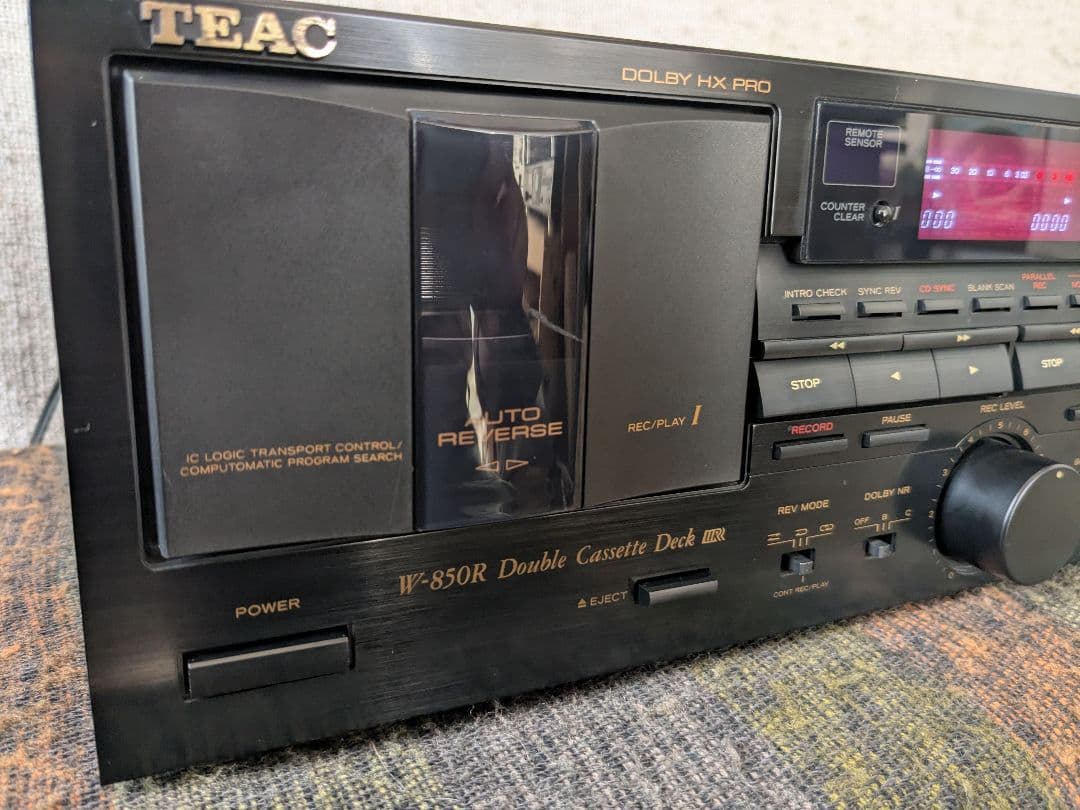 動作品 TEAC W−850R ダブル カセットデッキ リモコン付