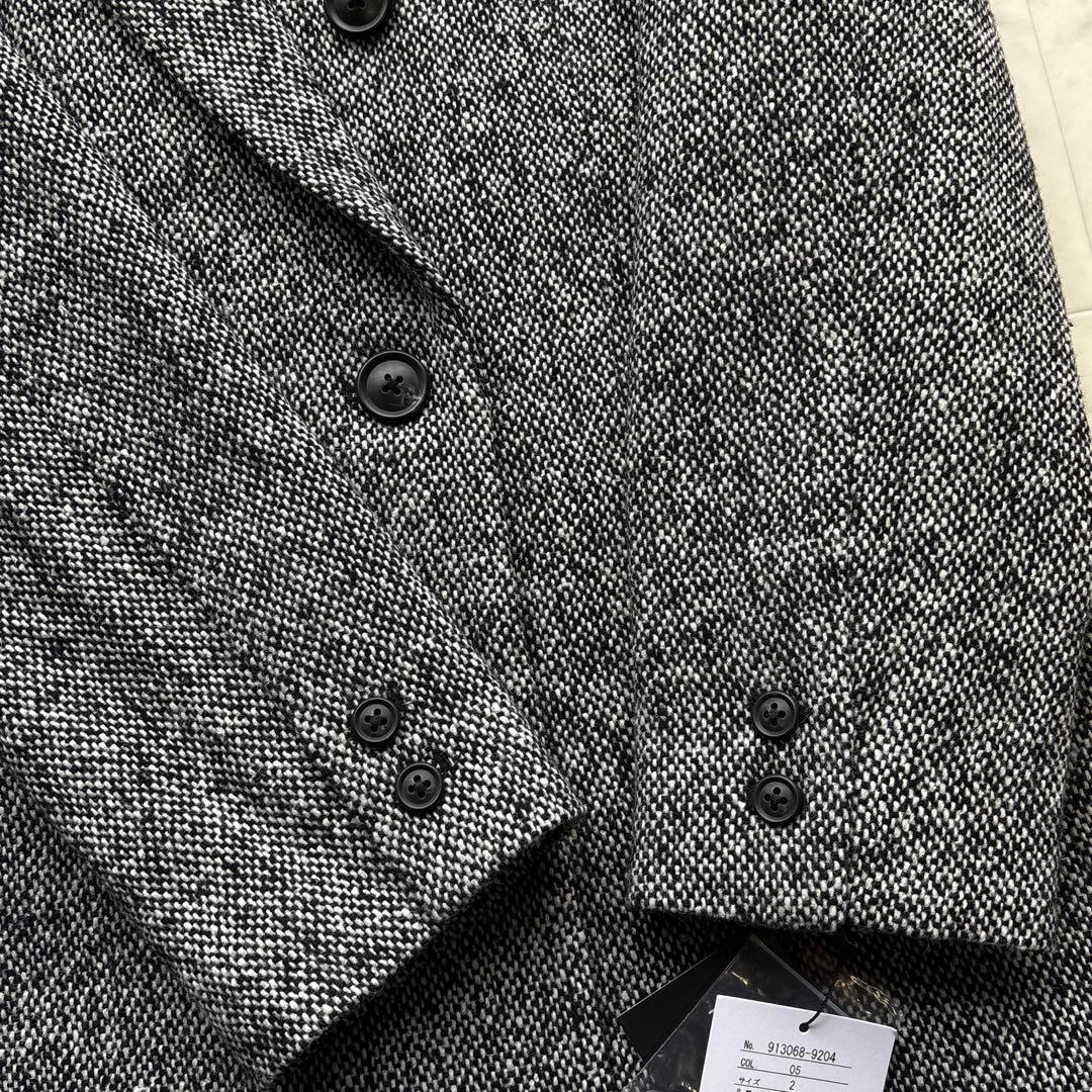 ノーク 未使用品 ネップツイードジャケット 白黒 Mサイズ 羽織り ダブル