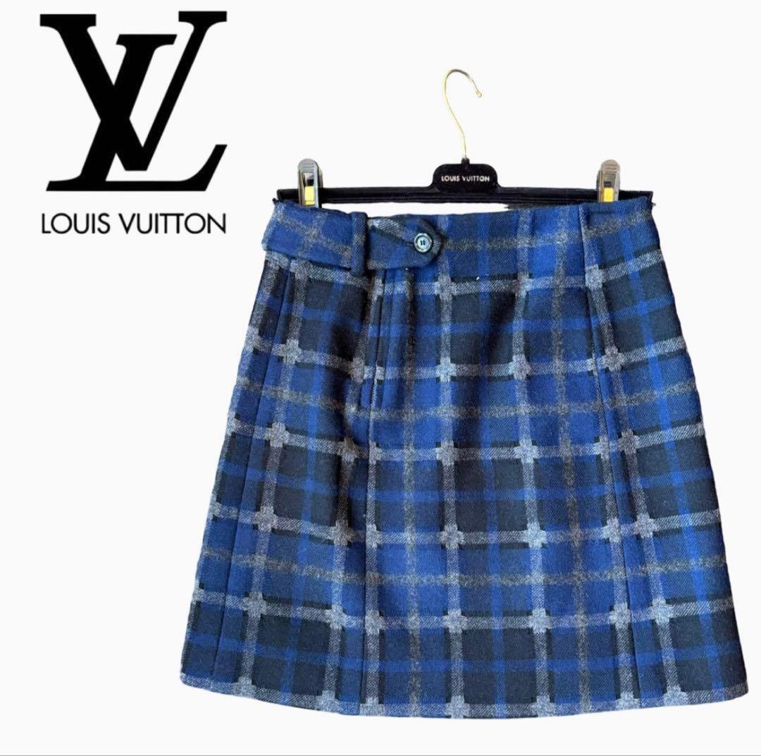 【LOUIS VUITTON】カシミヤチェックスカート
