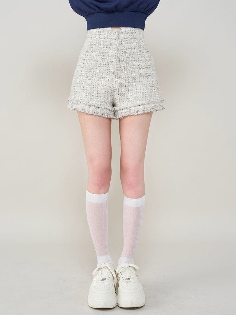 ダーリッチ　コンパクトフリンジツイードショートパンツ