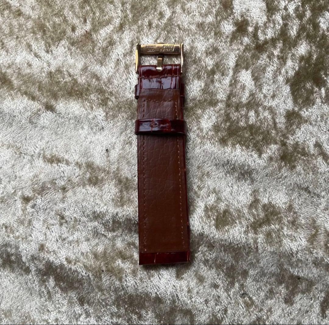 ヴィンテージ オメガ クロコダイルレザーベルト ボルドーブラウン 純正尾錠付き