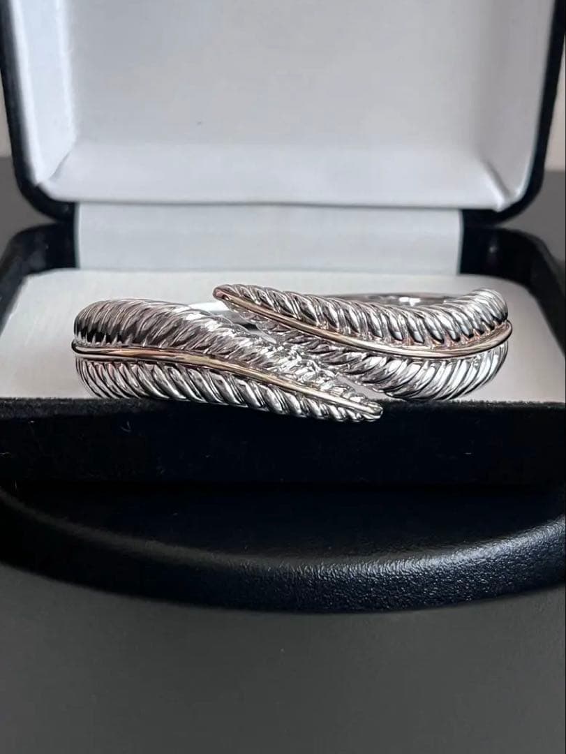 希少　Tiffany ティファニー　リーフ　フェザー　バングル　ブレスレット