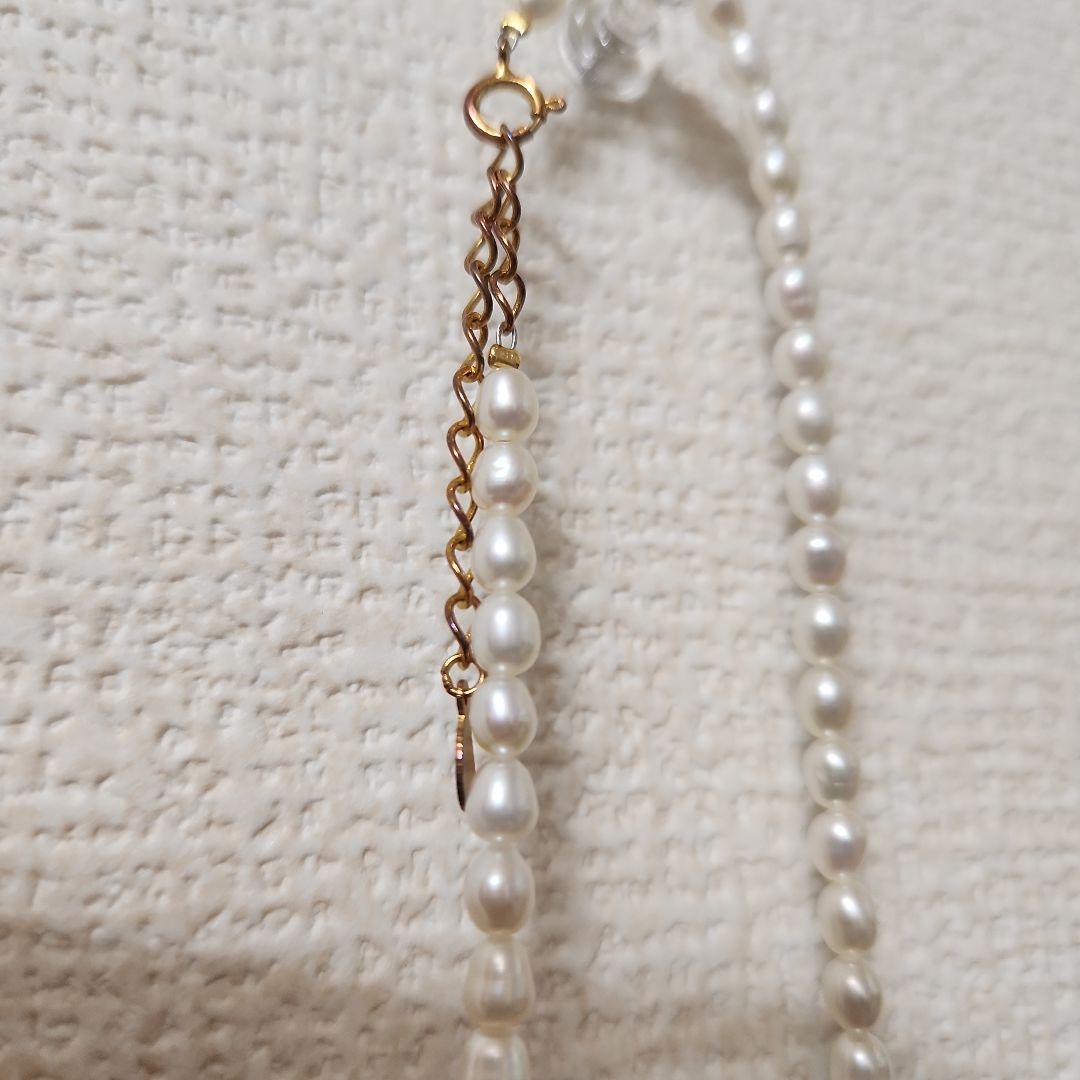 パールネックレスと赤メノウペンダントセット