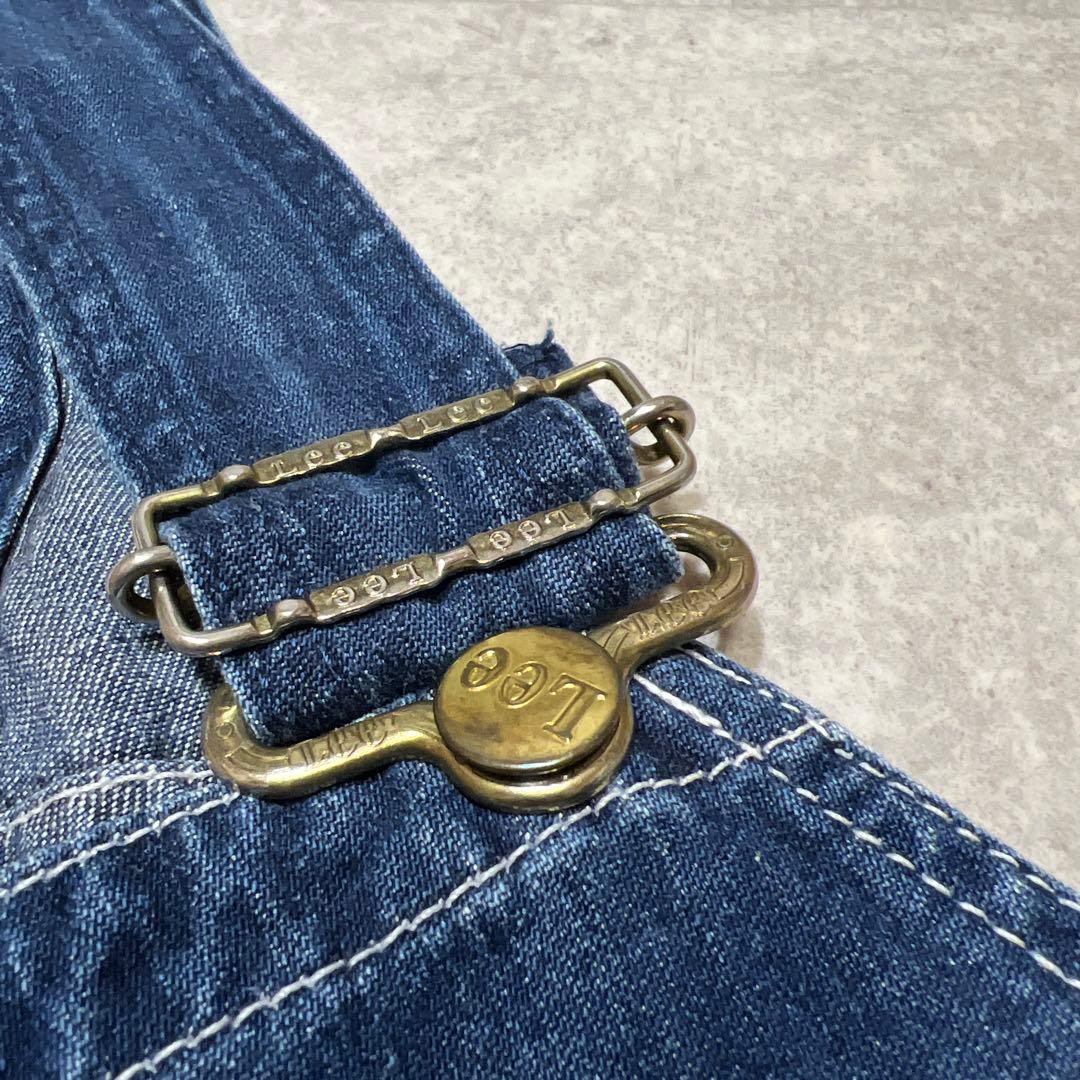 90s LEE リー オーバーオール デニム 濃紺 32 33 ルーズ