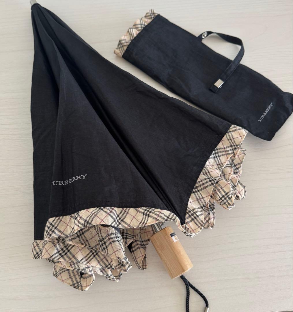 【美品】バーバリー BURBERRY ノバチェック 折り畳み傘 日傘 未使用級