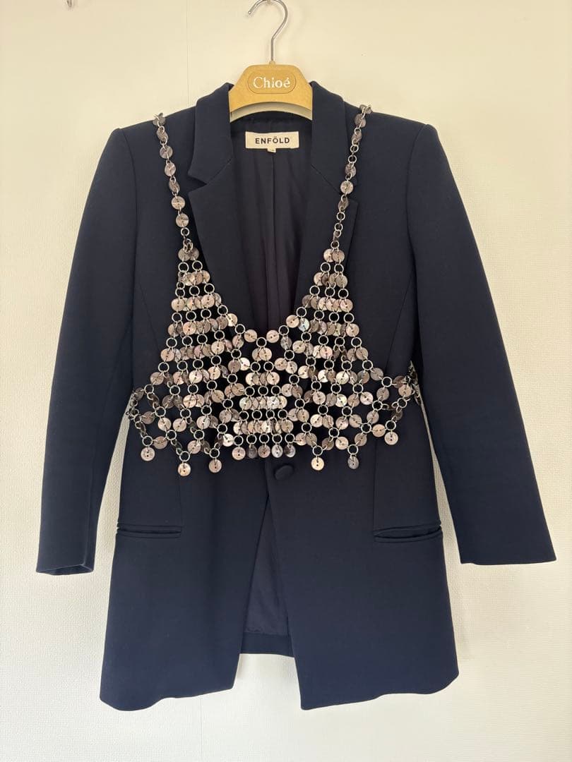 ENFOLD ネイビー テーラードジャケット 38