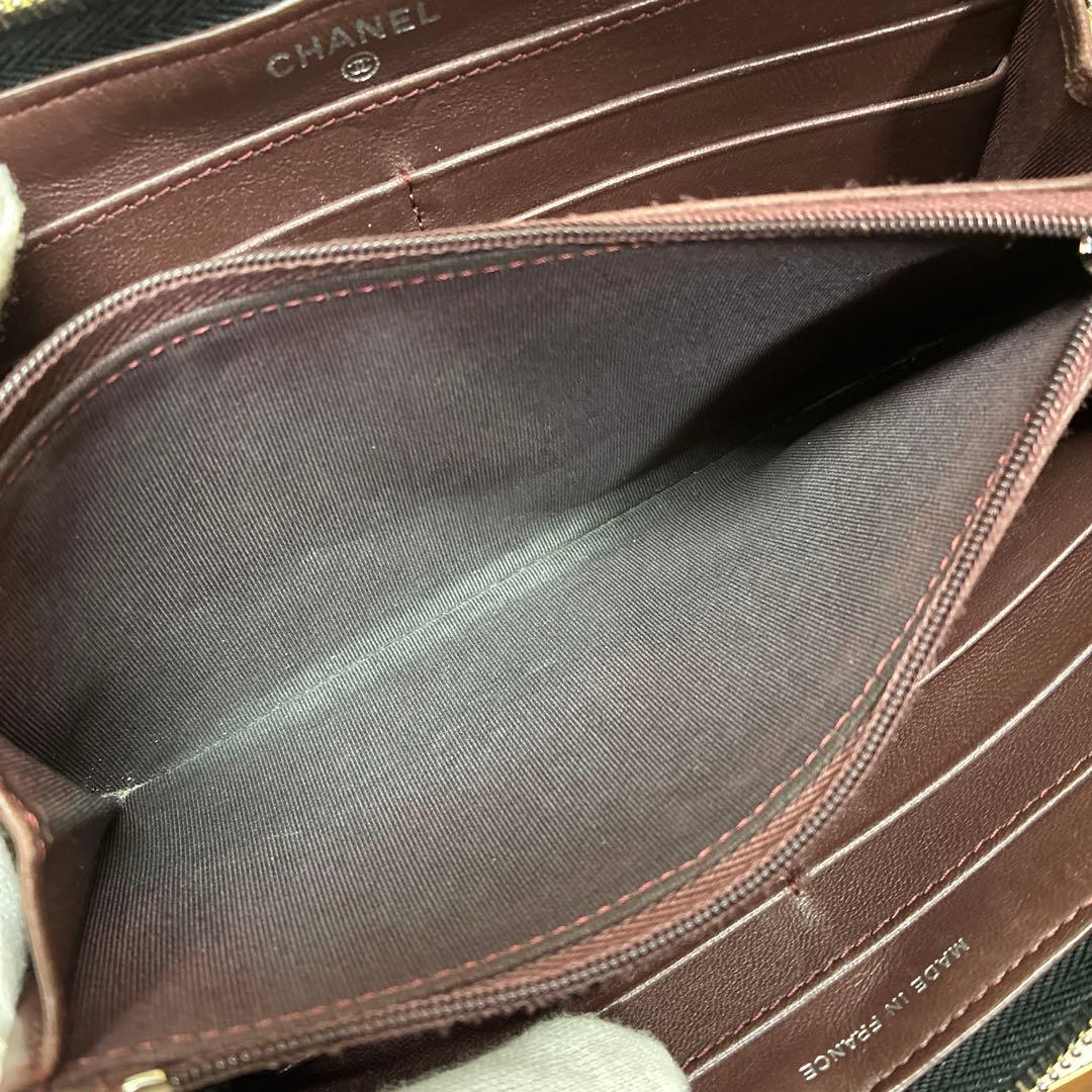 CHANEL シャネル　長財布　マトラッセ　ラムスキン　ココマーク　ブラック